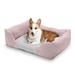 Tucker Murphy Pet™ Comfort Couch Pet Bed Linen Dog Bed Bolster Pet Cushion Pad Metal in Pink | 8 H x 32 W x 26 D in | Wayfair
