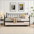 August Grove® Bowra Twin Iron Daybed w/ Trundle Metal | 42 H x 41 W x 78 D in | Wayfair 6D825731527F47D99059A27C150AD733