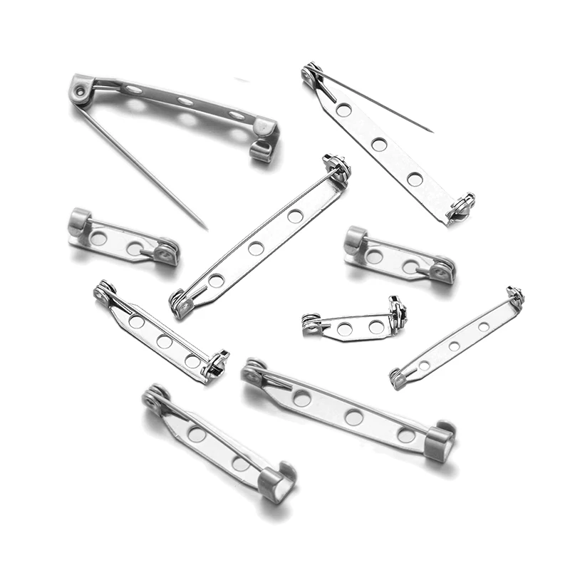 Fermoir de sécurité en acier inoxydable pour badge nominatif, broche, dos, serrure, bricolage, bijoux, artisanat, fournitures exécutives, accessoire artisanal, 10 pièces, 20 pièces