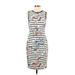 Tommy Hilfiger Casual Dress - Sheath Crew Neck Sleeveless: White Stripes Dresses - Women's Size 6