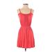 Aqua Casual Dress - Mini Scoop Neck Sleeveless: Red Print Dresses - Women's Size X-Small