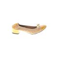 My Ferragamo Heels: Flats Chunky Heel Casual Yellow Shoes - Women's Size 5 1/2 - Almond Toe