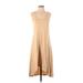 Gap Casual Dress - High/Low Scoop Neck Sleeveless: Tan Print Dresses - Women's Size X-Small