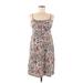 Ann Taylor LOFT Casual Dress - Slip dress: Gray Floral Motif Dresses - Women's Size Medium Petite