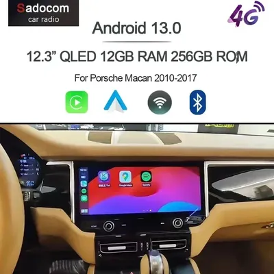 12.3 "qled 1920*720 Carplay Auto Android 2. 0 8g 13,0g Auto DVD-Player GPS-Karte WiFi Bluetooth-Radio für Porsche Macan 2013-2016
