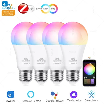 15W 18W E27 Zigbee Smart Glühbirnen RGB E27 Led-lampe AC100-240V Smart Home Zigbee Lampe Funktioniert mit Alexa Google Home Smartthings