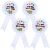 4 Pcs Golden Girls Gifts Bride Badge Birthday Corsage Tinplate Pin Children s Place Clothes Award Ribbon