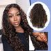 KIHOUT Deals Ladies Front Lace Wig Set Black Mid-length Curly Hair Simulation Wig