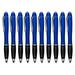 10 Gripper Stylus Pens with LED Light Pack - Twist mechanism Black Ink - Blue