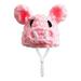 Farfi Small Pet Hat Adorable Knitted Hamster Hat Adjustable Comfortable Small Pets Headwear Pet Costume Accessory (Hot Pink)