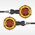 2Pcs Motorcycle Led Turn Signal 12V Retro Dual Color Signal Indicator Lamp Modified Parts for Electric Bike