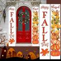 Wall Signs Hangings Art Decor Fall Decorative Banners Thanksgiving Party Autumn Door Sign Pumpkin Maple Leaf Welcome Porch Sign Indoor Outdoor Living Room Home Door Porch Decor