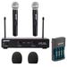 Gemini Sound UHF-02M-S12 517.6+521.5 MHz Dual Channel UHF Wireless Handheld System bundle with Watson Rapid Charger with 4 AA Batteries Auray WHF-158 Foam Windscreen Microphones