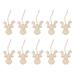 10pcs Reindeer Head Design Hanging Pendant Christmas Wooden Hanging Tag Decorative Props Christmas Supplies with Hemp Rope for Tree Yard