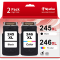 245XL 246XL Ink Cartridges for Canon ink 245 and 246 for Canon 245 246 243 244 PG-245XL CL-246XL Ink Cartridge for Canon PIXMA MG2522 TS3122 MX492 MX490 TR4500 TR4520 TS3322 Printer (Black Tri-Color)