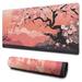 Floral Computer Mouse Mat Japanese Cherry Blossom Sakura Tree Branch Soft Pastel Watercolor Mouse Pad with Rectangle Non-Slip Rubber Mousepad Large Office Mouse Pad for Women Men Kid 31.5x15.7in