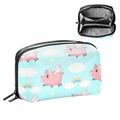 OWNTA Flying Angel Pig Pink Cloud Rainbow Blue Sky Pattern Digital Pouch Charger Organizer Cord and Cable Organizer - Waterproof Oxford Cloth Storage Box for Electronic Devices