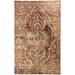 8' X 10' Maroon And Gold Abstract Power Loom Distressed Stain Resistant Area Rug - 3'6"