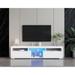 White Floating TV Stand Media Cabinet with LED Lights for 70" TVs - 78.74" x 13.78" x 17.72"