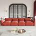 Mid-Century Modern Large 4 Seater Couch, Chenille Sectional Sofa 4 Seats Modular Couches with Thick Cushion