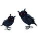 Set of 2 Black and Red Lighted Owls Halloween Tabletop Decors 17"