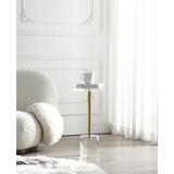 Clear Acrylic End Table Silver Pole Sofa Side Table Round Coffee Table