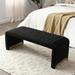 Modern Ottoman Bench, Upholstered Sherpa Fabric End of Bed Bench, Shoe Bench Footrest Bench for Living Room