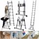 Briefness - Aluminum Folding Ladder a Frame Telescopic Multi-purpose Ladder diy Portable Folding Extendable Extension Ladder with Stabilizer Bar for