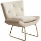 Niceme - Large Size Occasional Armchair Accent Chair Velvet Tub Chair Armchair for Living Room (Cream) - Cream