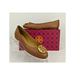 Tory Burch Shoes | Nib Tory Burch Benton Brown Tan Leather Gold Tone Reva Logo Ballet Flats 10.5 | Color: Brown/Gold | Size: 10.5