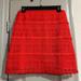 J. Crew Skirts | J Crew Tomato Red Lace And Fringe Mini Skirt Size 2 | Color: Red | Size: 2