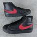 Nike Shoes | Nike Blazer Mid Black Red Shoes Sneakers Boy's Youth Size 4y | Color: Black/Red | Size: 4b