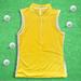 Nike Tops | Nike Golf Women Yellow W/ White Stripe On Sides Sleeveless Polo - Extra Small | Color: White/Yellow | Size: Xs