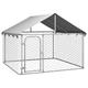 Gecheer Outdoor Dog Kennel with Roof Outdoor Animal Pet Supplies Runs Puppy Enclosure Safety Pet Kennel Cage Large Dog House 200x200x150 cm