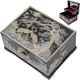 February Mountain Mother-of-Pearl Crane Jewelry Box | Wooden Make | Two-Layer Velvet Interior | Mirror Lid | Lacquer Finish | Handmade Korean Art | Valentine’s & Mother’s Day Gift (Crane)