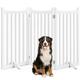 Yaheetech Freestanding Pet Gate Indoor 3-Panel Wooden Dog Gate for Small and Medium Dogs, Foldable Dog Fence with 2 Support Feet,Dog Door for Doorways/Stairs/Halls/Kitchen (White,91cm H X 152cm L)