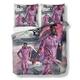 GRZYBY Football Bed Linen, Football Teenager Bedding Sets, Boys Duvet Covers Set, Microfibre Miami Bed Linen, Football Pink Bed Linen with Zip and 2 Pillowcases (Pink 2, 135 x 200 / 80 x 80 x 2)