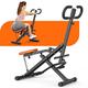 Jopgod Squat Machine, Total Crunch Exercise Machine Abdominal Workout Trainer with Adjustable Seat for Abs Arms Legs Back and Glutes Training Squat Assistance for Glute Workout Equipment for Home