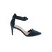 Kelly & Katie Heels: Pumps Stilleto Cocktail Party Teal Solid Shoes - Women's Size 6 1/2 - Almond Toe