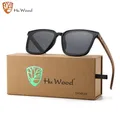 Hu Wood-Lunettes de soleil carrées pour hommes et femmes verres bleus polarisés UV400 GR8052