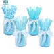 Pailles à boire en papier bleu ciel 100 pièces/lot tubes à boire fournitures de fête décoration