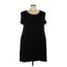 SO Casual Dress - A-Line Scoop Neck Short sleeves: Black Print Dresses - Women's Size 3X