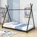 Isabelle & Max™ Ainsleigh Metal Twin Size Platform Bed w/ Triangle Structure Metal in Black | 63 H x 41 W x 78 D in | Wayfair