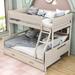 Jamaryon Twin over Full Standard Bunk Bed w/ Twin Size Trundle & Shelves by Harriet Bee, Wood in Brown | 60 H x 58 W x 80 D in | Wayfair