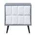 George Oliver Keaghlan Wood Nightstand Wood/Upholstered in Gray/White | 21.3 H x 19.7 W x 18.3 D in | Wayfair DA8751C8CAC34E58BE1FF8AFFC12A7CD