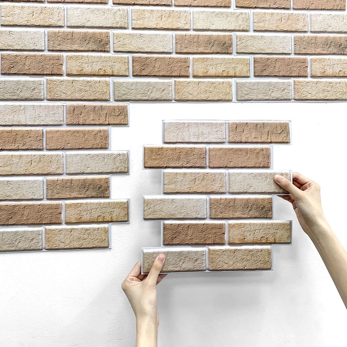 1/10 pz 3D Wall Sticker autoadesivo finto mattone pannello di parete Peel and Stick piastrelle Backsplash per cucina bagno piastrelle Sticker