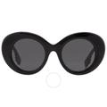 Margot Dark Grey Oval Sunglasses Be4370u 300187 49 - Black - Burberry Sunglasses