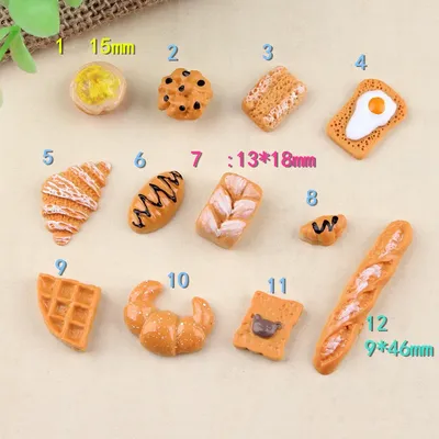 8 stücke Frühstück Ei Kuchen Brot Flatback Harz Handwerk Für Deco DIY Sammelalbum Verzierung Sweets