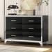 Elegant High Gloss Dresser with Metal Handle, Mirrored Storage Cabinet with 6 Drawers for Bedroom Living Room