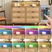 43.31"6-Drawers Dresser Rattan Storage Cabinet Rattan Drawer with LED Lights and Power Outlet, for Bedroom, Living Room